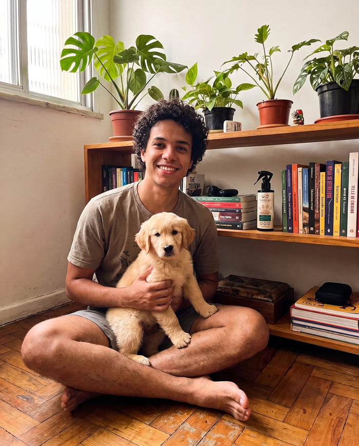 Cliente real com Banho a Seco para Cães e Gatos com Extrato de Neem | Higiene prática com neutralização de odores