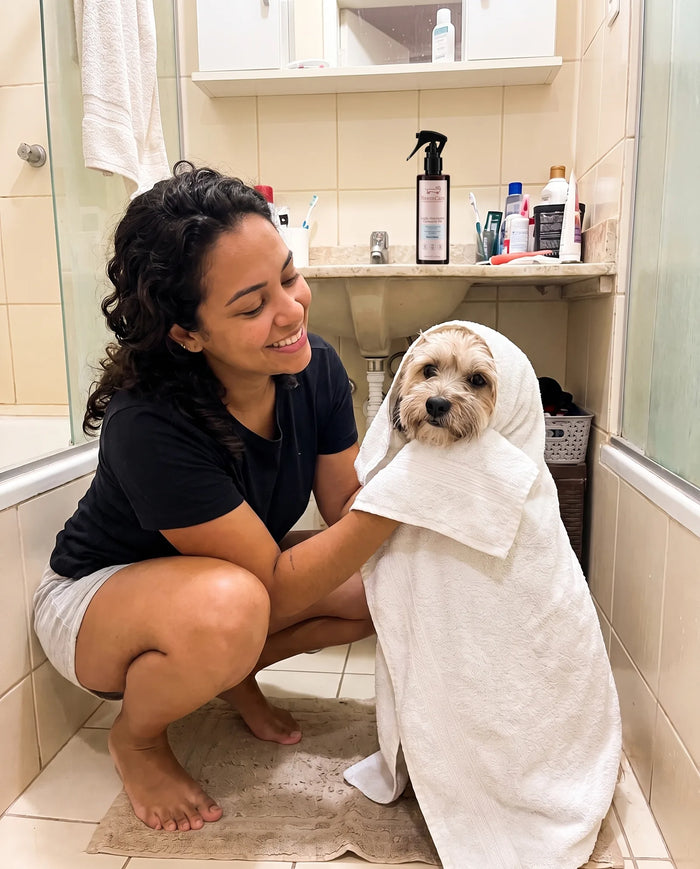 Cliente real com Hidratante Natural para Cães e Gatos com Óleo de Neem | NeemCare