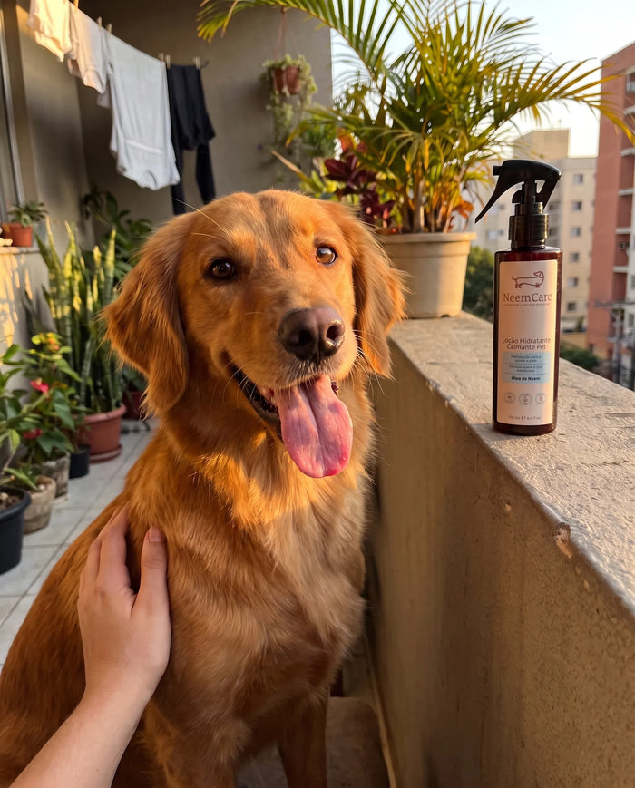 Cliente real com Hidratante Natural para Cães e Gatos com Óleo de Neem | NeemCare