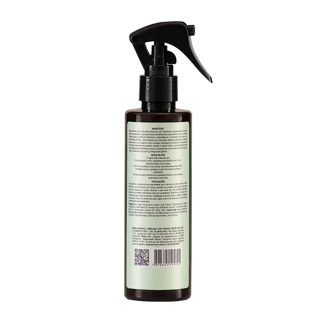 Repelente Natural para Cães e Gatos com Óleo de Neem | Proteção Contra Pulgas e Carrapatos