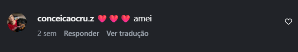 Comentário de conceicaocruz dizendo que amou o produto
